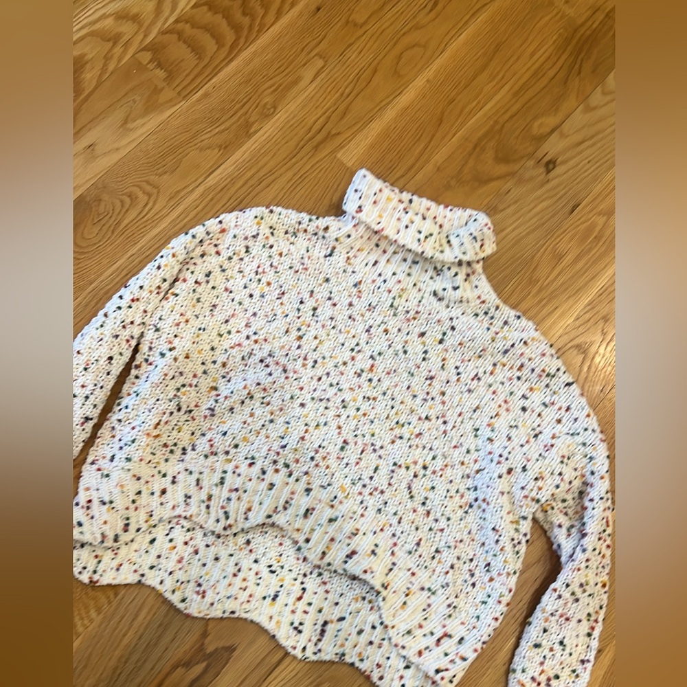 Multicolor Speckled Turtleneck Sweater